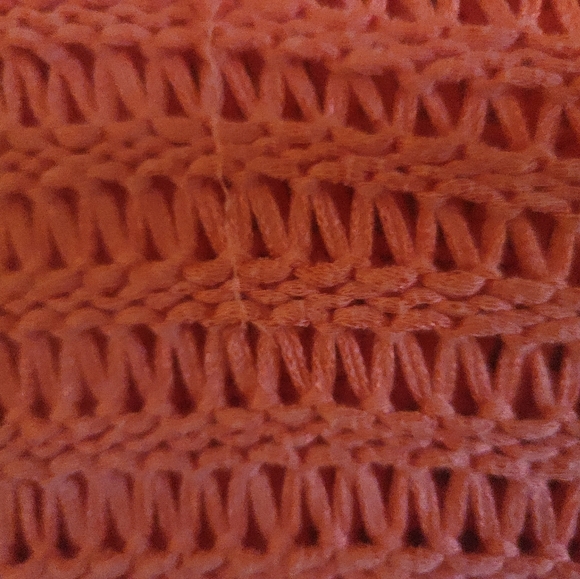 Lovely Tangerine Chunky Knit Boat Neck Sweater Elbow Length Dolman Sleeve Size L - Picture 2 of 5